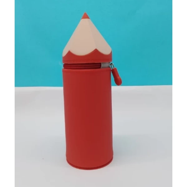 ESTOJO SIMPLES SILICONE VERMELHO LAPIS VMP