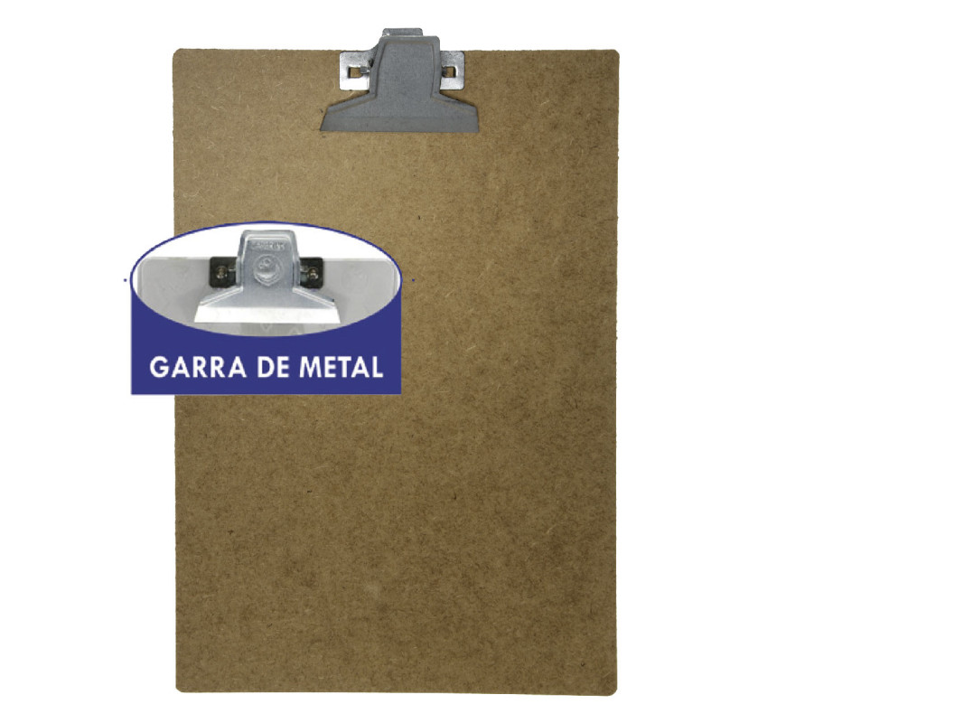 Prancheta Madeira Prend Metal Carbrink