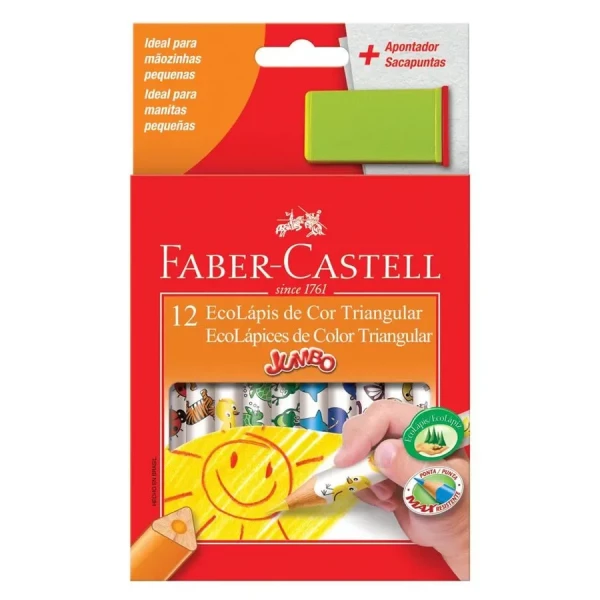 LAPIS DE COR JUMBO 12 CORES PEQUENO FABER CASTELL