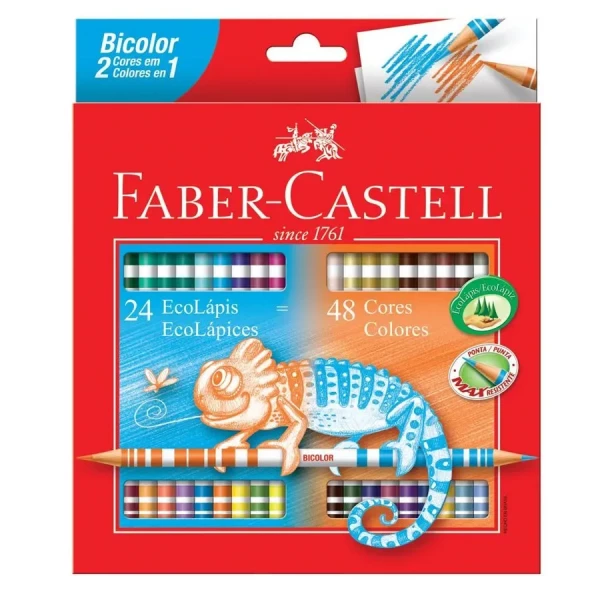 LAPIS DE COR 48 CORES BICOLOR FABER CASTELL