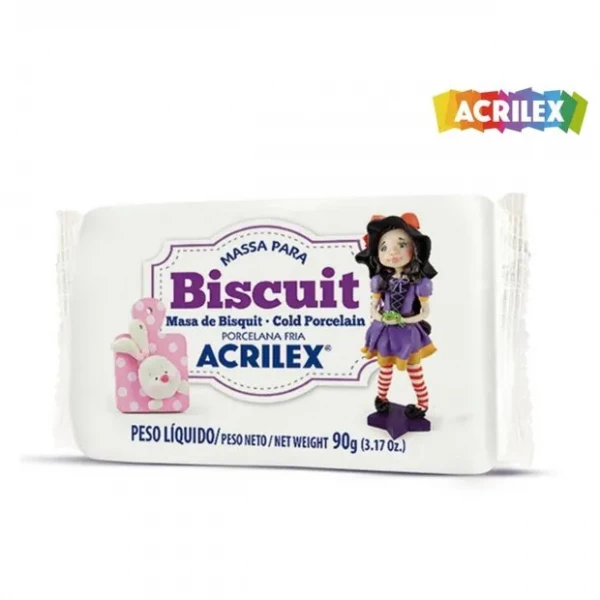 MASSA P/ BISCUIT 90G BRANCO ACRILEX