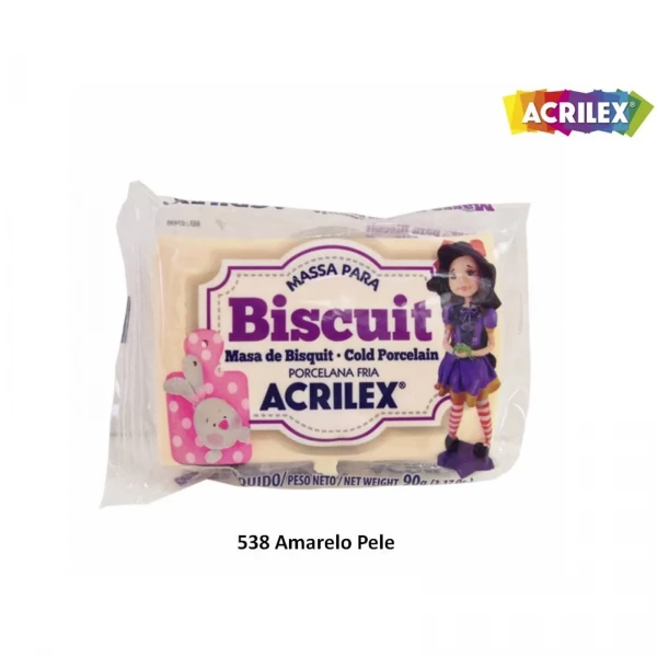 MASSA P/ BISCUIT 90G AMARELO PESSEGO ACRILEX