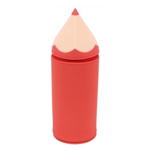 ESTOJO SIMPLES SILICONE VERMELHO LAPIS VMP