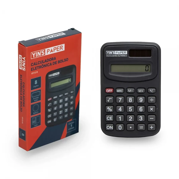 CALCULADORA BOLSO 08 DIGITOS BATERIA CAPA YINS