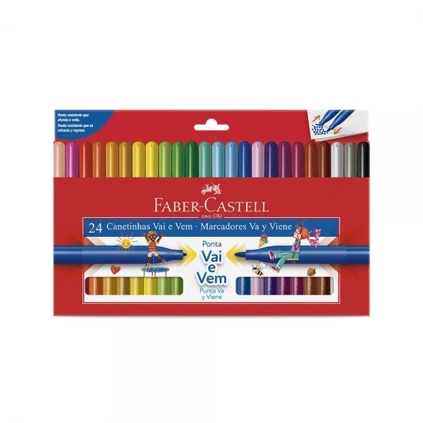 CANETINHA VAI E VEM 24 CORES FABER CASTELL