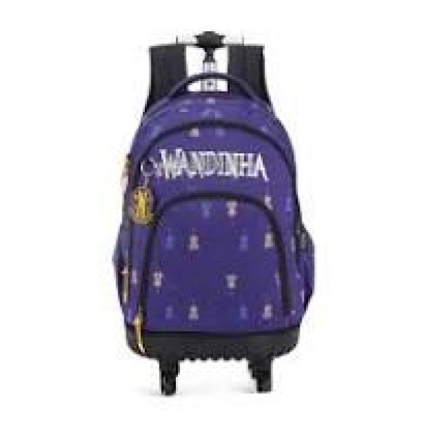 Mochila Rodinha Wandinha Instrumento Roxo Luxcel