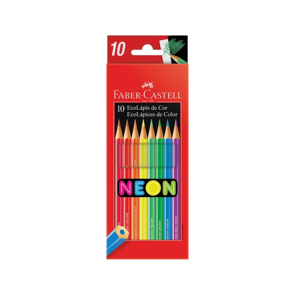 LAPIS DE COR 10 CORES NEON FABER CSATELL