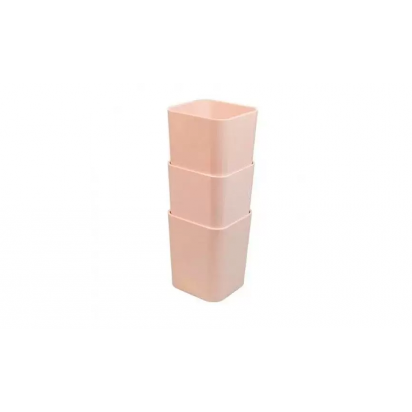 Kit Com 3 Porta Objetos Rosa Pastel Dello