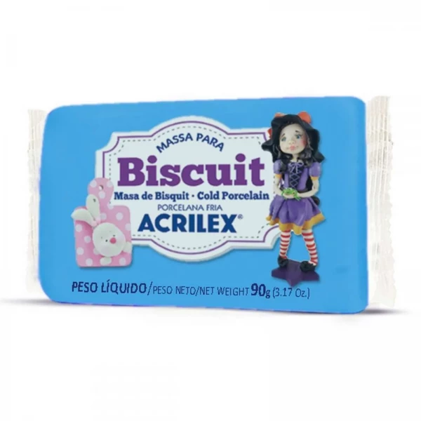 MASSA P/ BISCUIT 90G AZUL CELESTE ACRILEX
