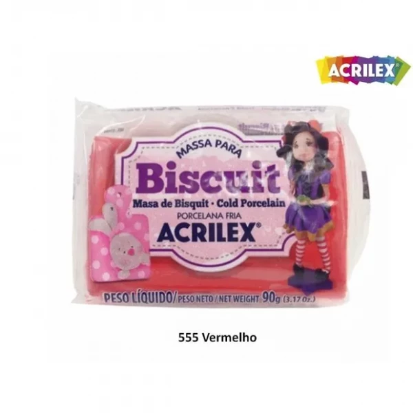 MASSA P/ BISCUIT 90G VERMELHO ACRILEX