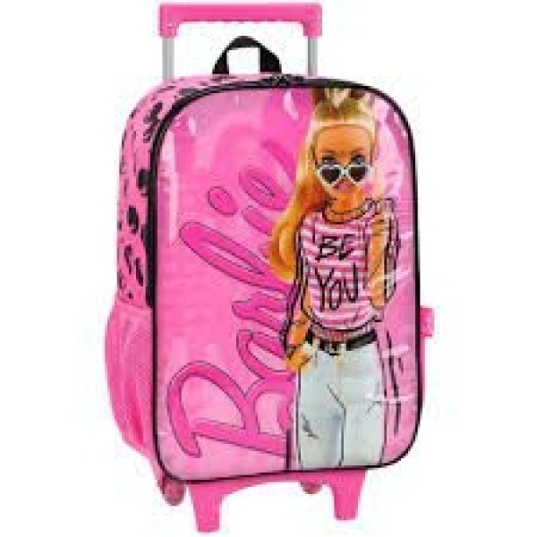Mochila Rodinha Barbie Rosa Luxcel