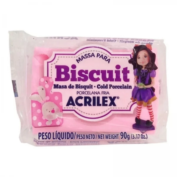 MASSA P/ BISCUIT 90G ROSA ACRILEX