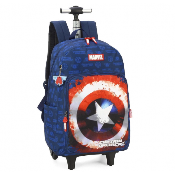 Mochila Rodinha Capitao America Azul Escuro Luxcel