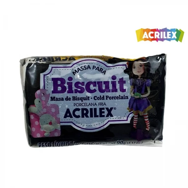 MASSA P/ BISCUIT 90G PRETO ACRILEX