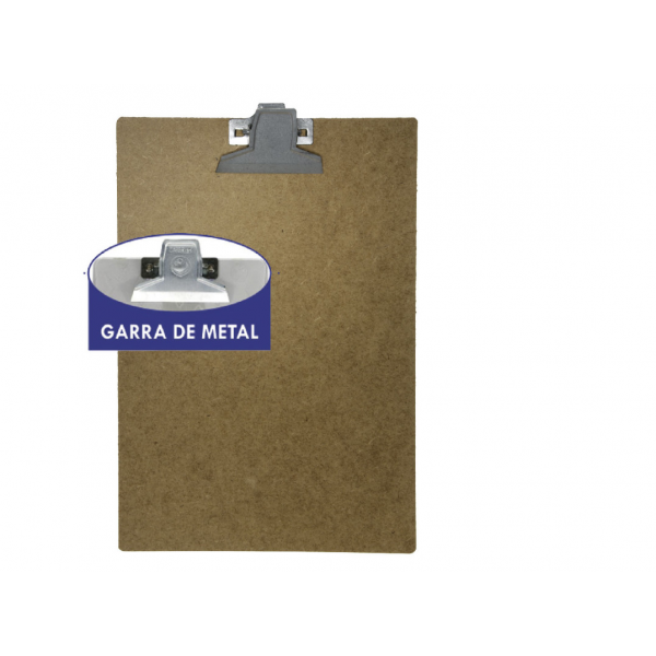 Prancheta Madeira Prend Metal Carbrink