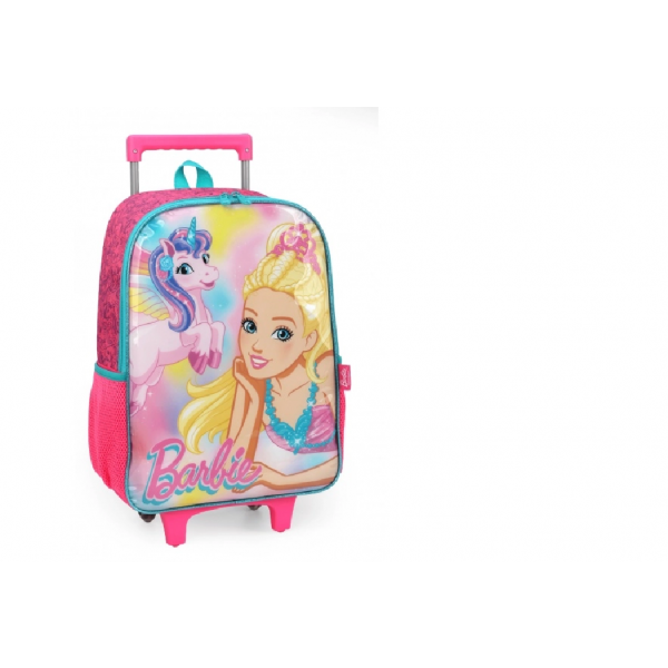 Mochila Rodinha Barbie Rosa Luxcel