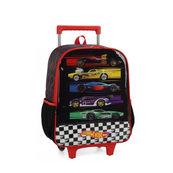 Mochila Rodinha Hot Wheels Preto Luxcel