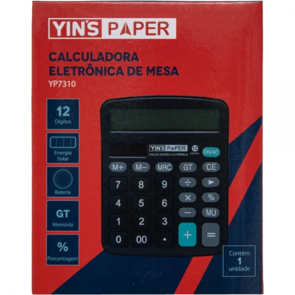 CALCULADORA MESA 12 DIG BATERIA YP7310 YINS