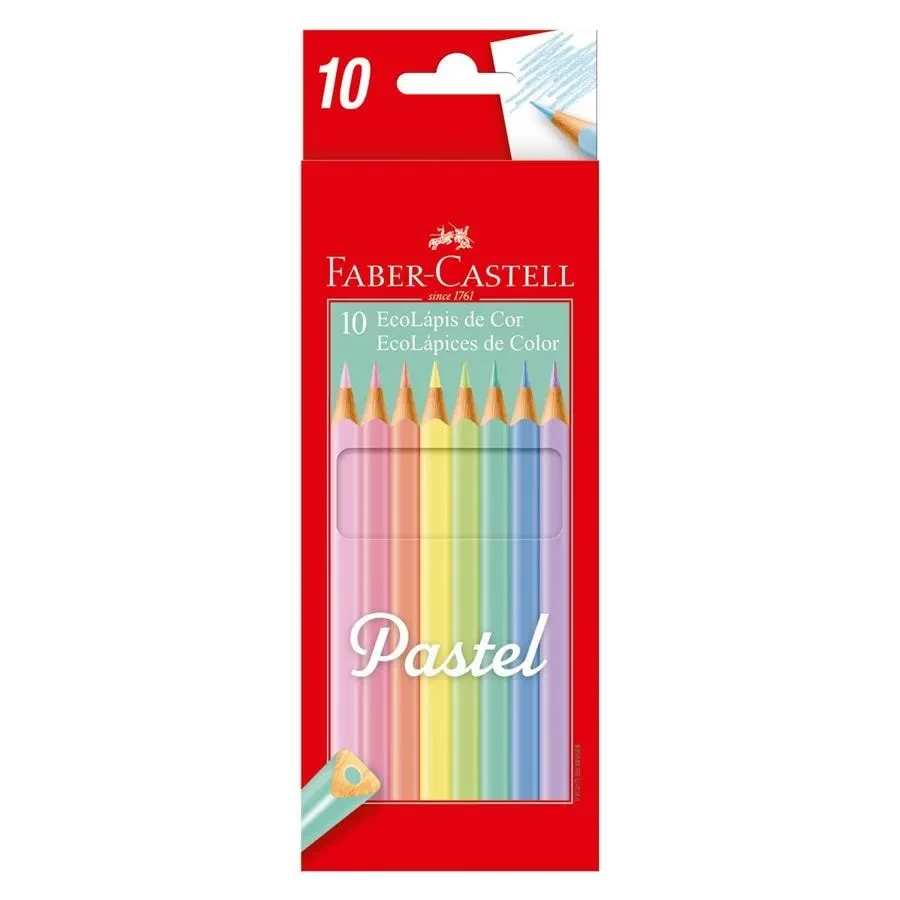 LAPIS DE COR 10 CORES PASTEL FABER CASTELL