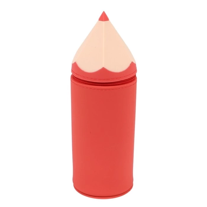 ESTOJO SIMPLES SILICONE VERMELHO LAPIS VMP