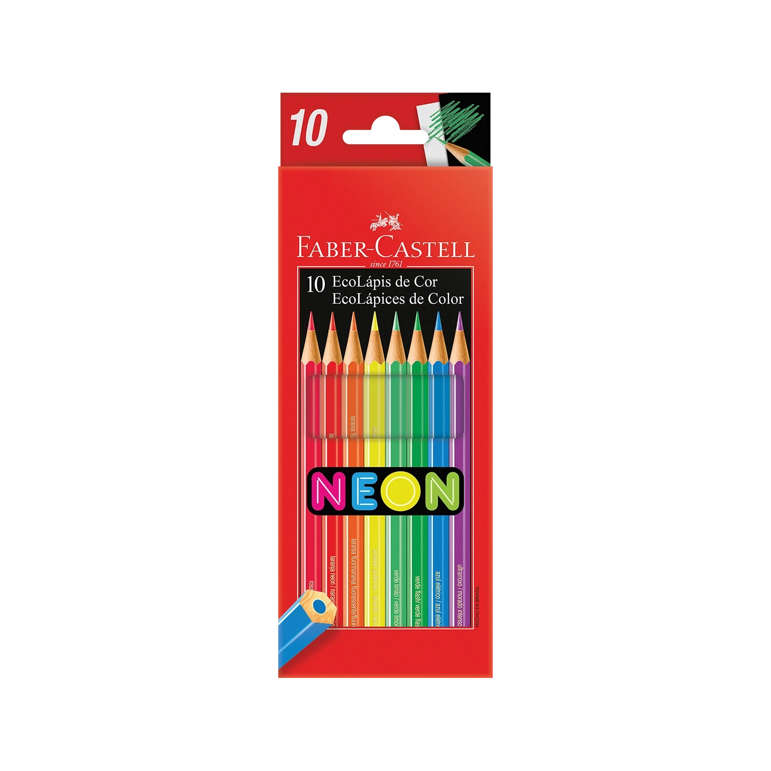 LAPIS DE COR 10 CORES NEON FABER CSATELL
