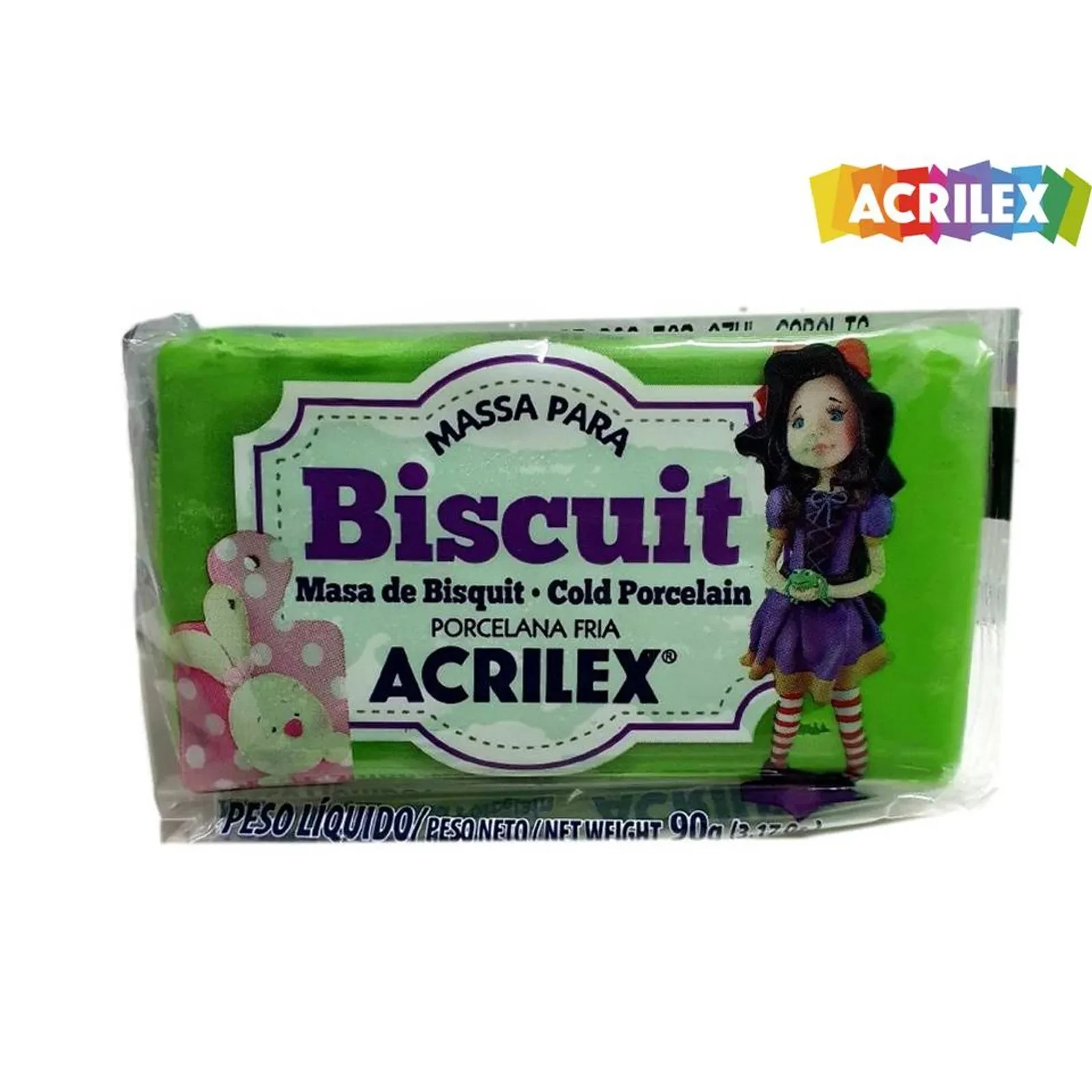 MASSA P/ BISCUIT 90G VERDE MUSGO ACRILEX
